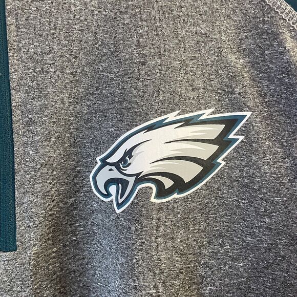 NFL TEAM APPAREL PHILADELPHIA EAGLES 1/4 ZIP PULLOVER L/S SHIRT SIZE MEDIUM - Picture 2 of 7